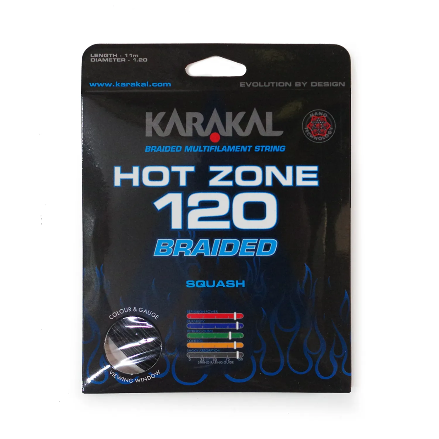 Karakal Hot Zone Braided 120 Squash String - Image 11